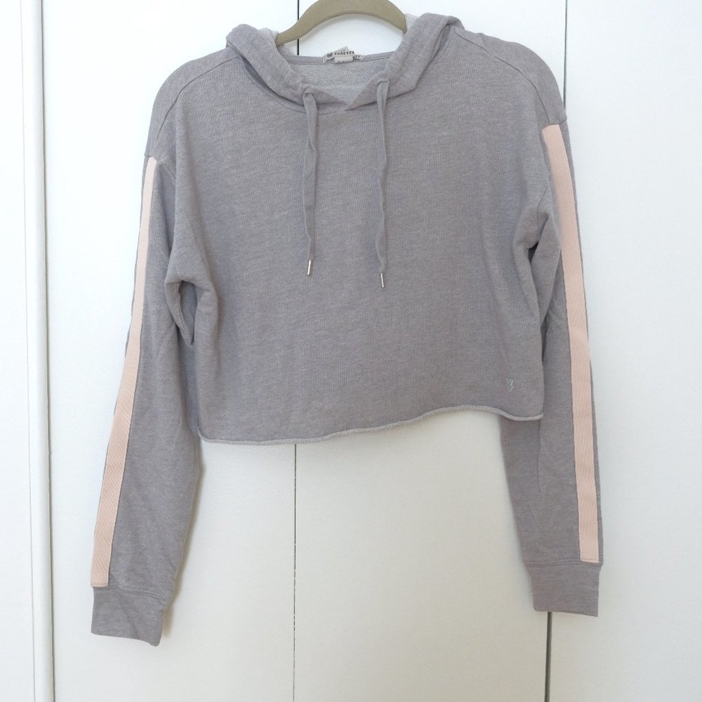 Light Grey Cropped Hoodie